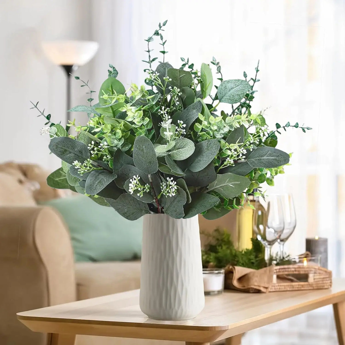 Silk Eucalyptus Leaf Sprigs – Wedding, Wreath & Home Décor Artificial Floral Sprigs Babs