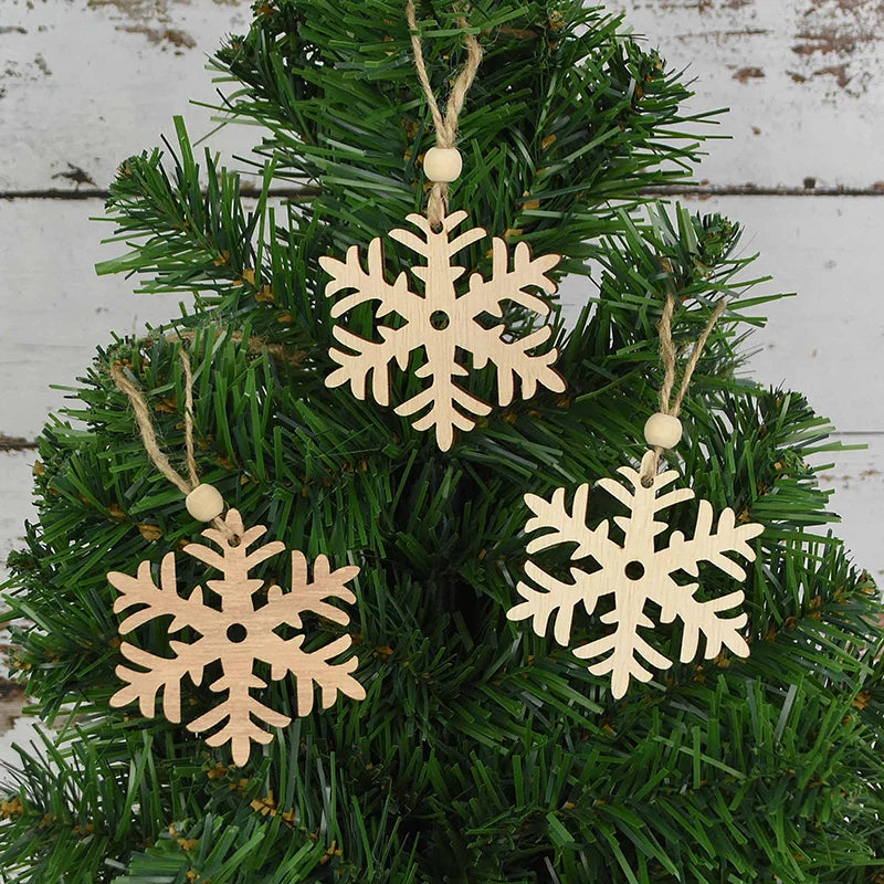 3pcs Vintage Christmas Wooden Ornaments – DIY Tree Pendants Christmas Tree Ornaments Babs H
