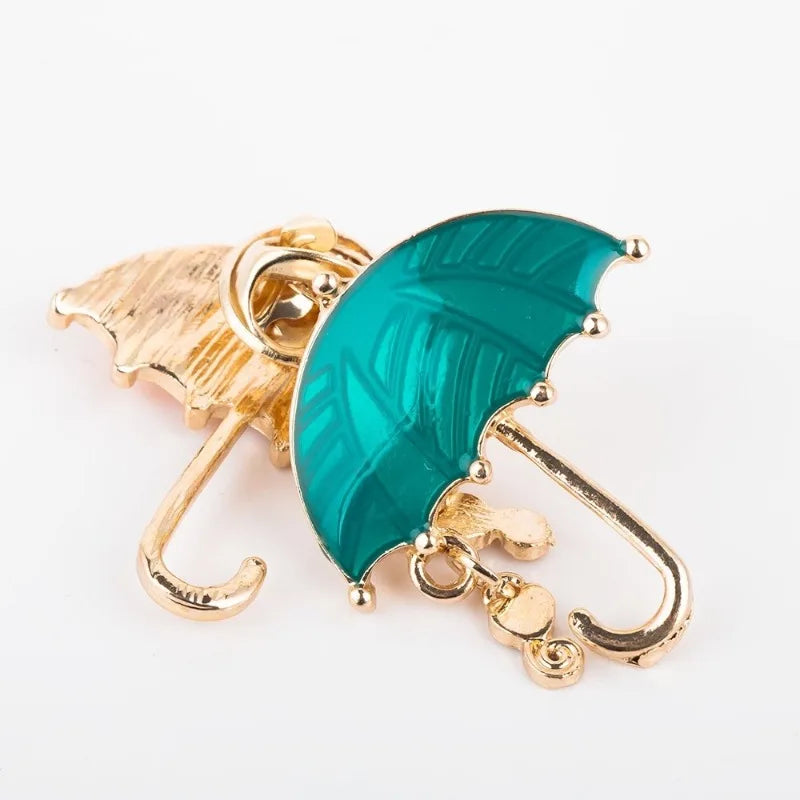 Enamel Umbrella Brooch Pin – Bling Collar Clip & Scarf Buckle Enamel Brooch Pin Babs
