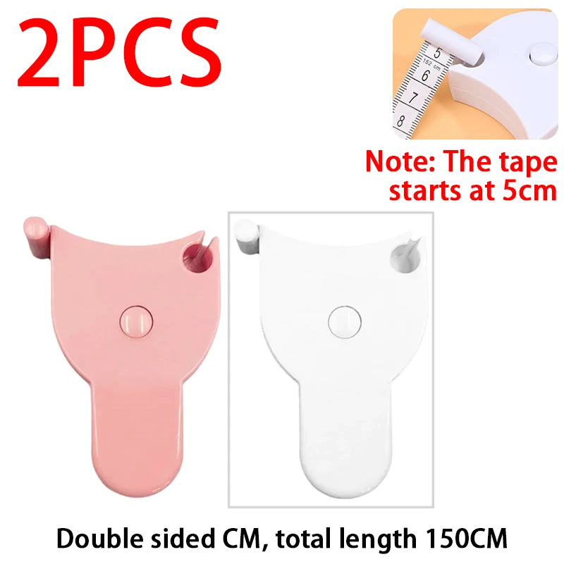 Portable Soft Measuring Tape – Retractable 1.5M Mini Ruler Soft Measuring Tape Babs 2pcs Pink White cm