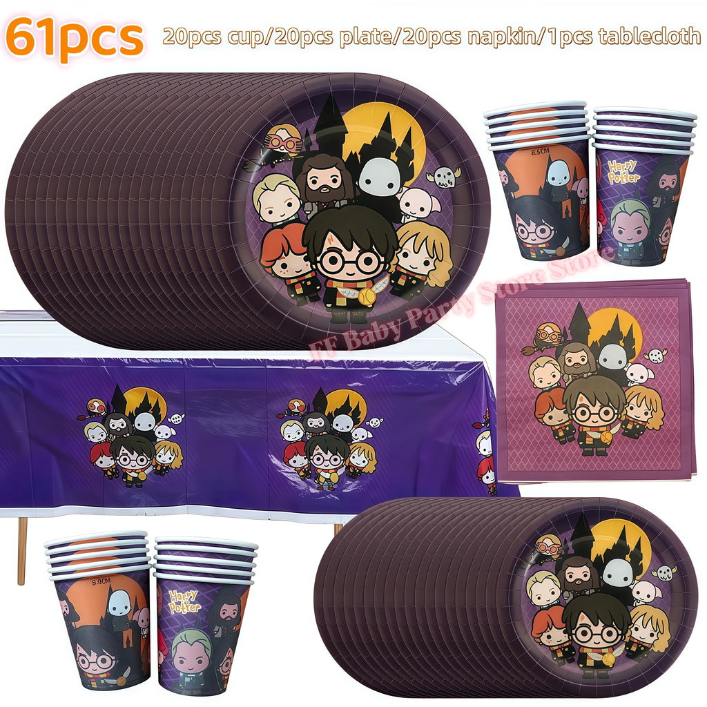 Wizard Theme Birthday Party Supplies – Plates, Cups & Balloons Party Supplies Set Babs