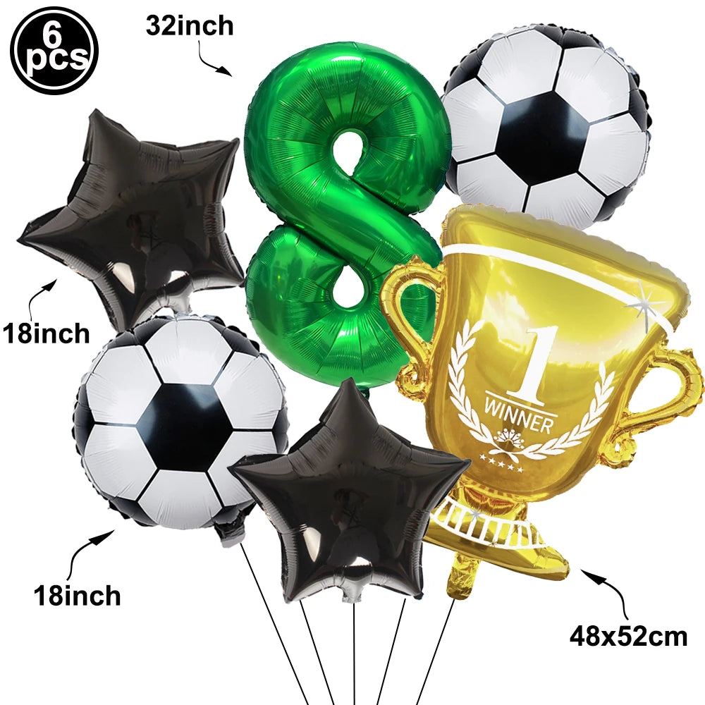 Soccer Party Balloon Kit – Football Birthday Decoration Set Party Balloon Kit Babs D Number 8 As pictures show