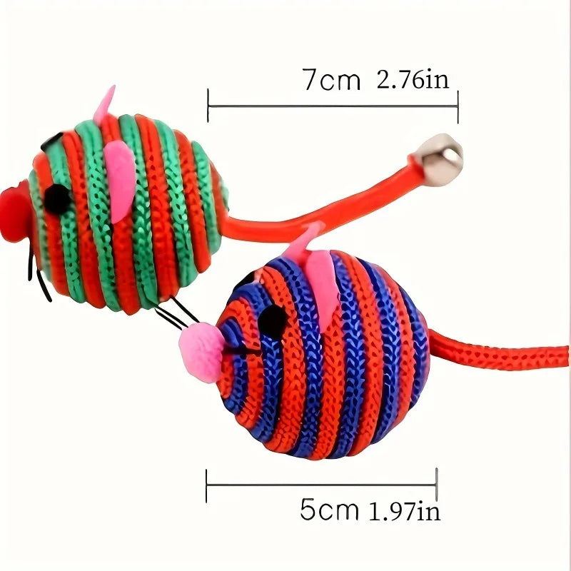 Cute Mouse Yarn Cat Ball Toys with Bell – Kitten Chew Toy Cat Chew Toy Babs