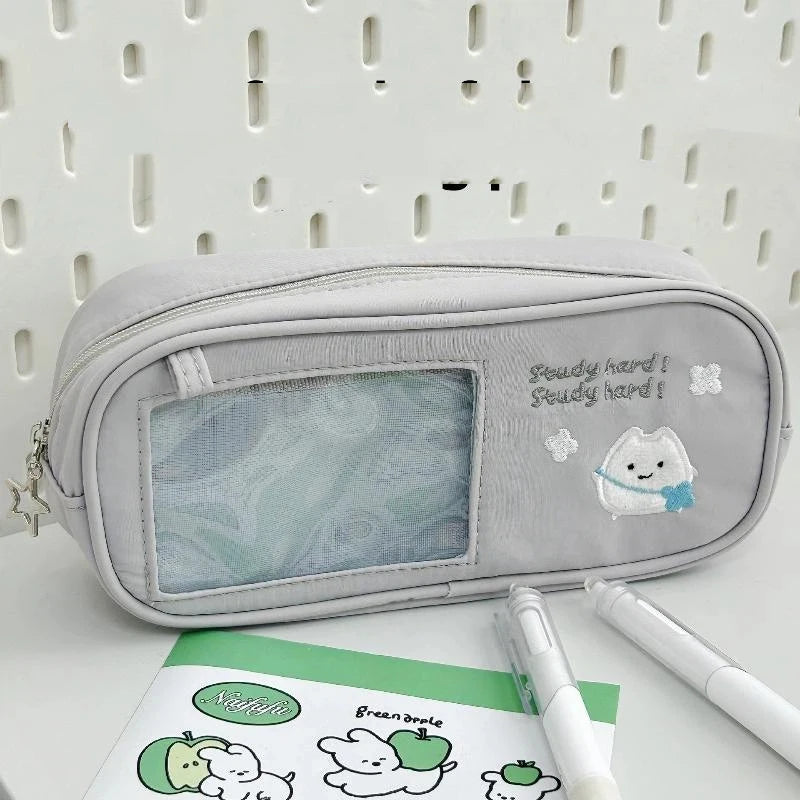 Large Capacity Pencil Case – Cute Canvas Pouch for School & Office Pencil Case Pouch Babs A5