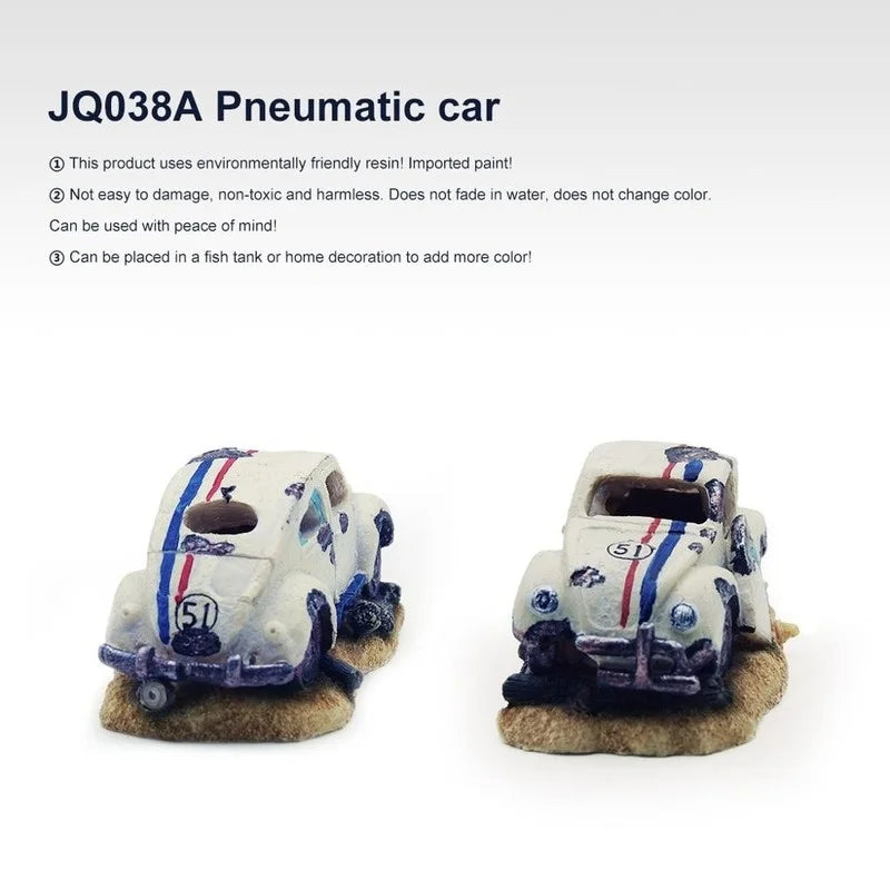 Retro Car Resin Aquarium Air Bubbler Ornament | Fish Tank Decor Aquarium Ornament Babs