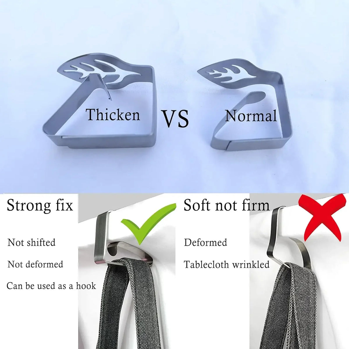 Stainless Steel Tablecloth Clamps for Party, Wedding & Picnic Tablecloth Clamps Babs