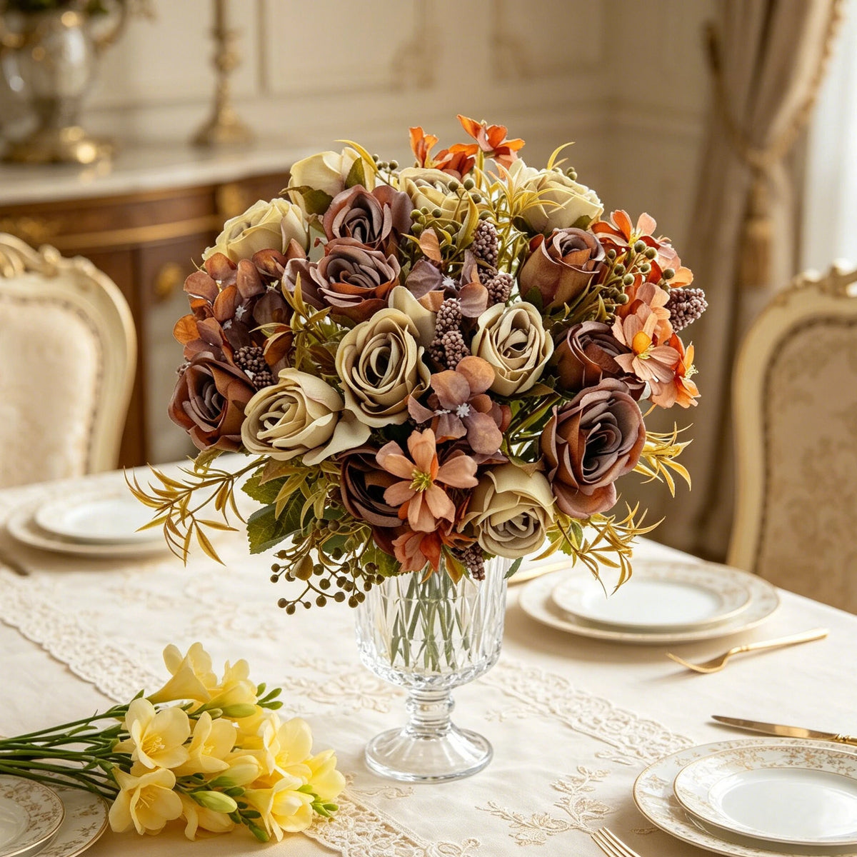 Artificial Silk Roses & Peony Bouquet – Wedding & Home Decor Artificial Flower Bouquet Babs