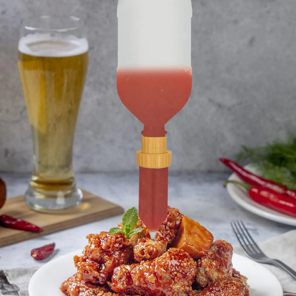 2.5L Hanging Sauce Dispenser – Leak-Proof Condiment Bottle Condiment Dispenser Babs