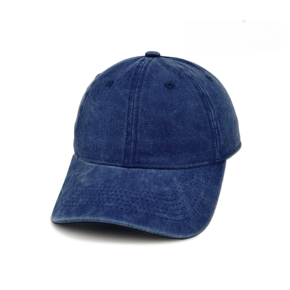 Vintage Washed Baseball Cap – Adjustable Sun Visor Unisex Hat Baseball Cap Babs sapphire blue