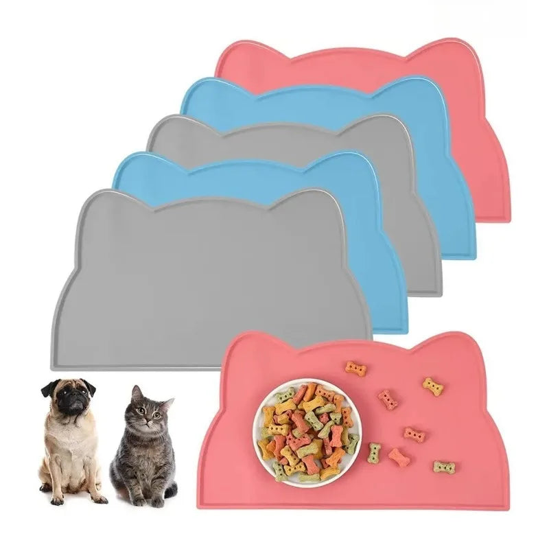Silicone Pet Bowl Mat – Non-Slip, Waterproof Feeding Pad for Cats & Dogs Pet Feeding Mat Babs