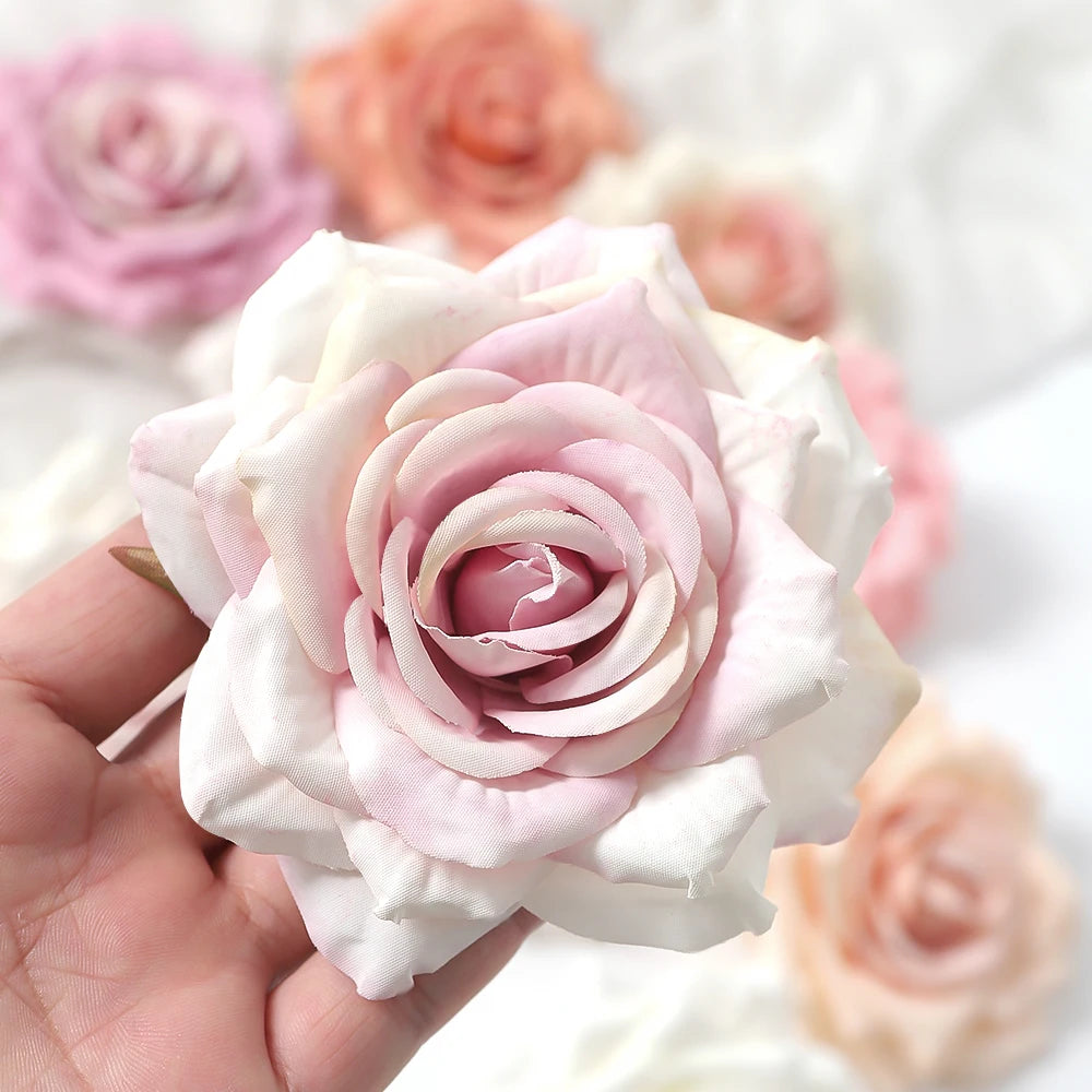 Silk Rose Artificial Flower Heads for Wedding & Home Decor 3/5 Pcs Artificial Flower Heads Babs