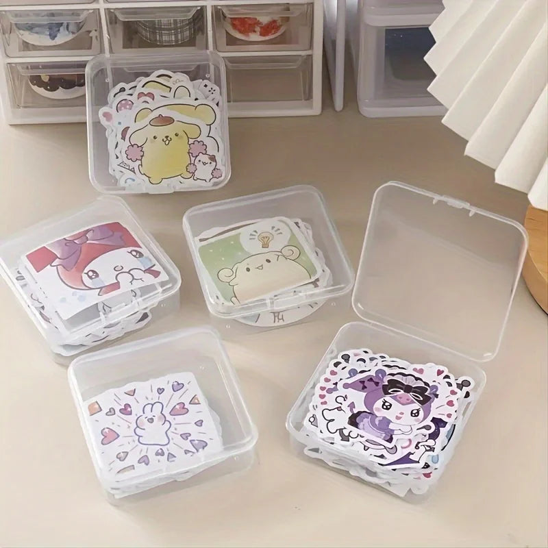 Mini Clear Plastic Storage Boxes with Hinged Lid | Craft Organizer Clear Storage Box Babs