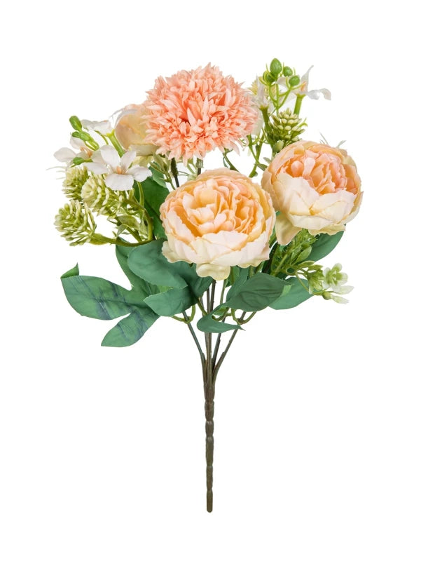Silk Peony Artificial Flower Bouquet – Wedding & Home Décor Artificial Flower Bouquet Babs Champagne 1pc