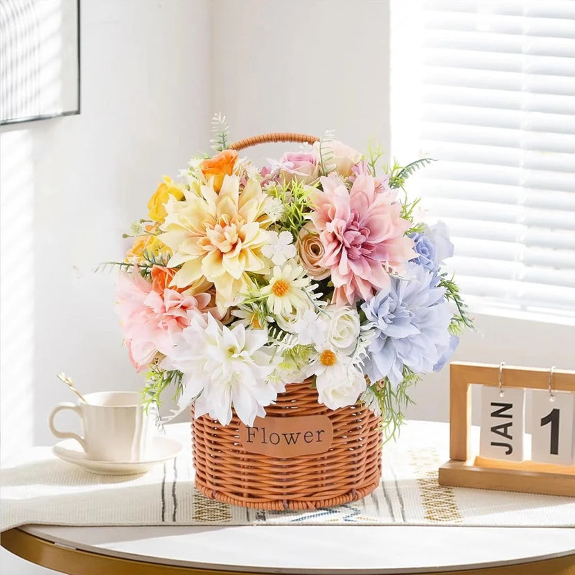 Artificial Silk Rose & Dahlia Bouquet – Wedding & Home Decor Artificial Flower Bouquet Babs