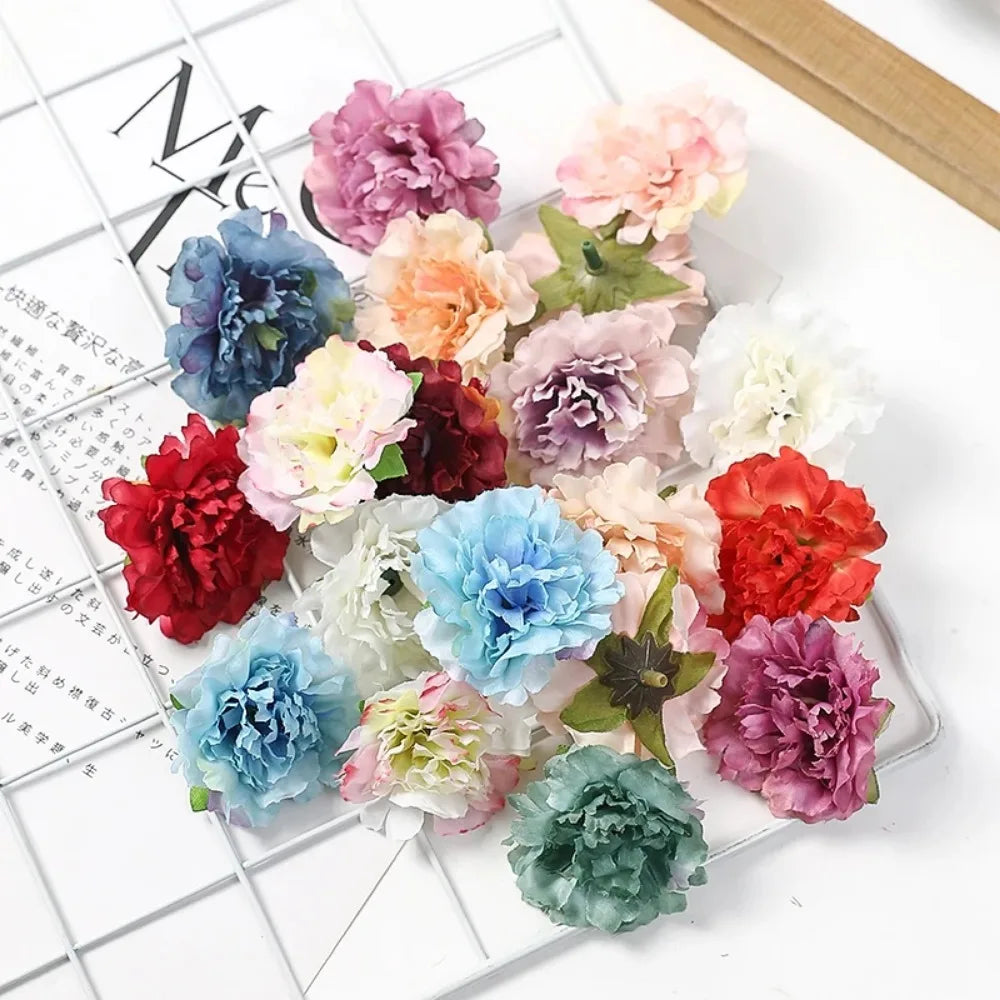 Carnation Artificial Silk Flower Heads 10/20Pcs – Wedding & Crafts Artificial Silk Flowers Babs
