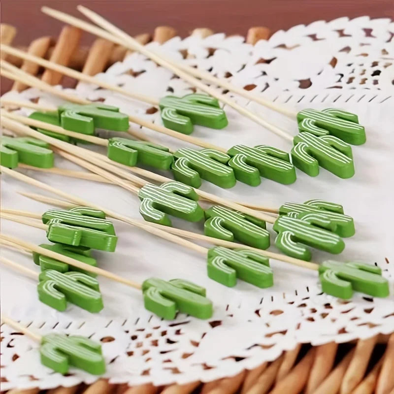 Cactus Bamboo Fruit Picks – Dessert Forks & Party Supplies Bamboo Fruit Picks Babs