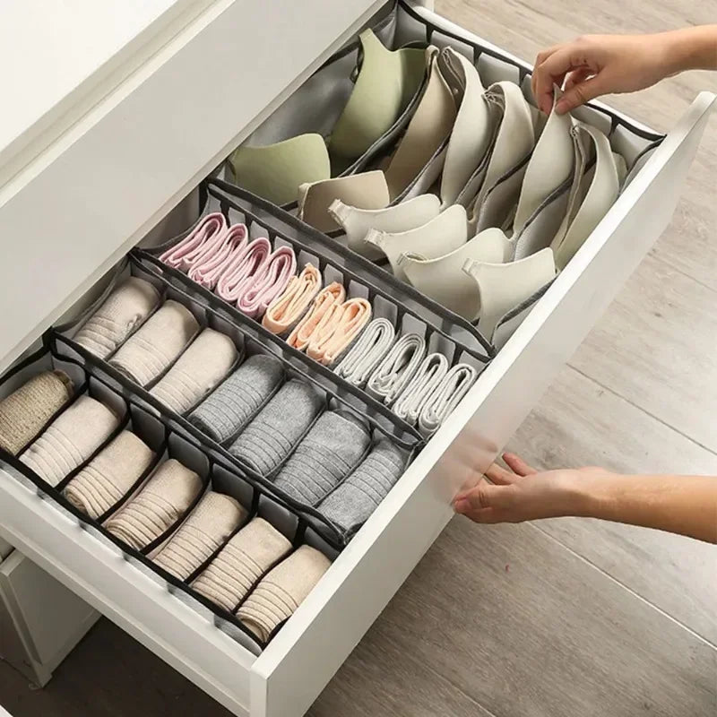 3-Pack Drawer Underwear & Sock Grid Organizer Storage Boxes Drawer Closet Organizer Babs