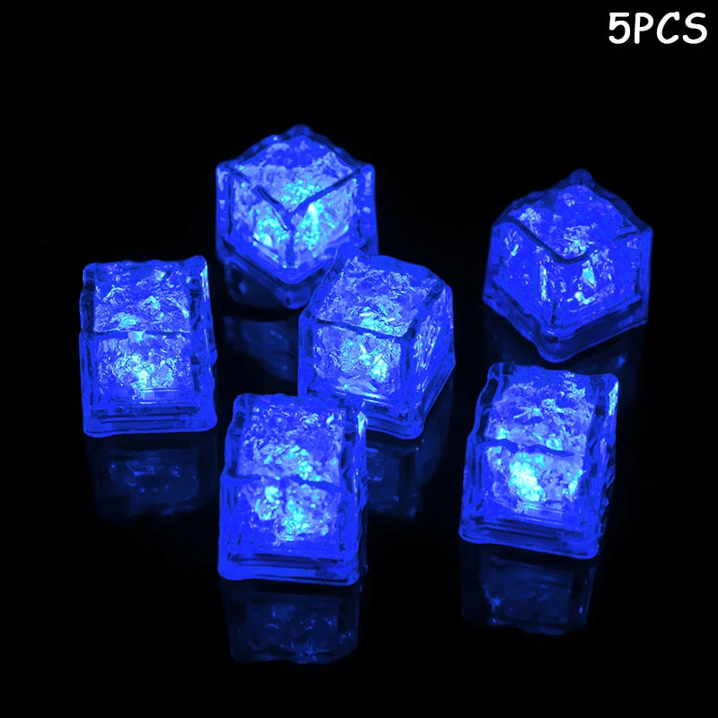 LED Glowing Ice Cubes Multicolor Flashing – Party & Bar Decor LED Party Decoration Babs Blue 10pcs