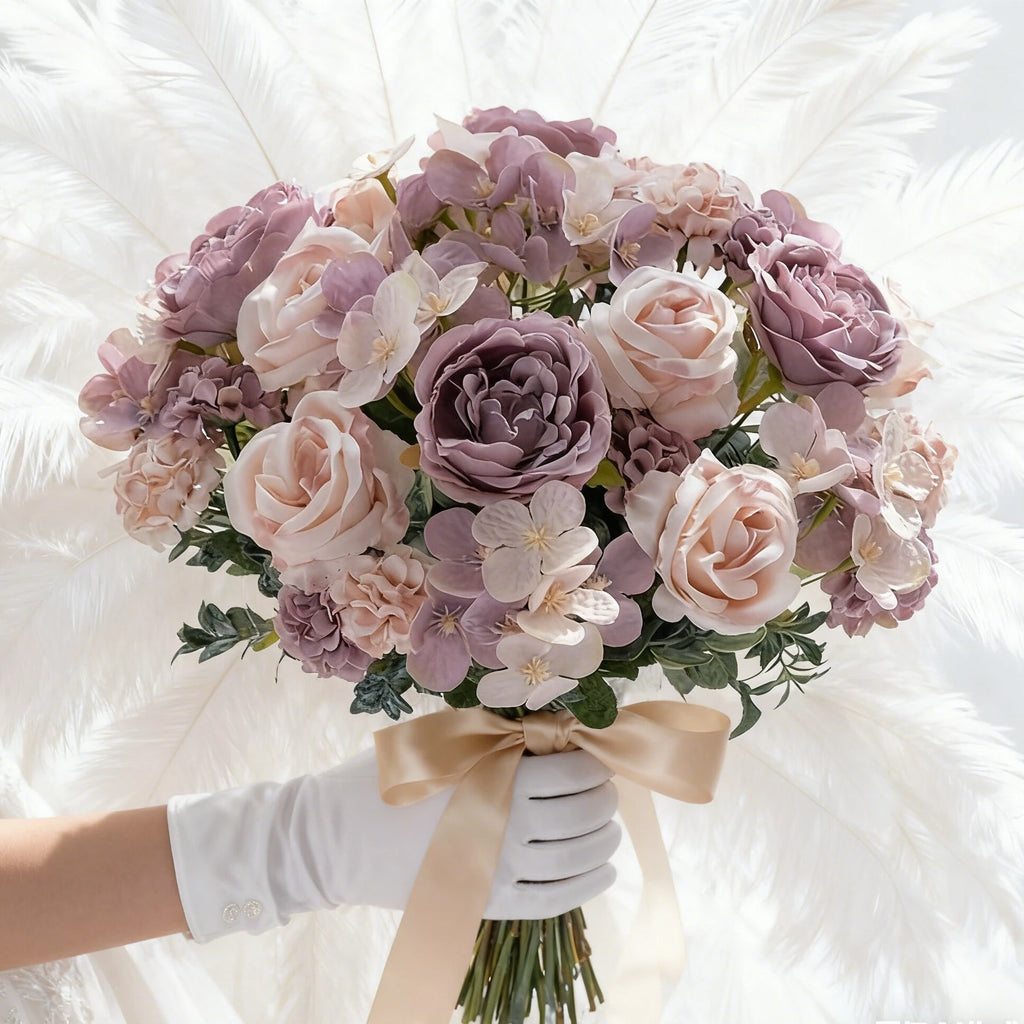 Silk Peony Rose Hydrangea Artificial Flower Bouquet | Home Décor Artificial Flower Bouquet Babs