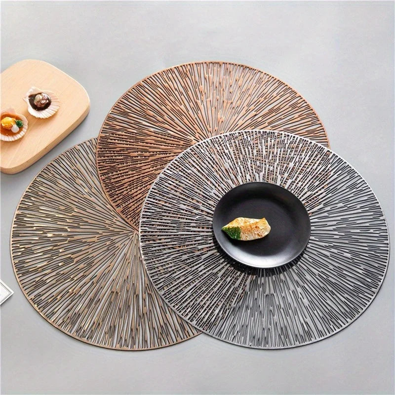 PVC Hollow Round Placemat – Heat-Resistant Non-Slip Table Mat Kitchen Placemat Babs