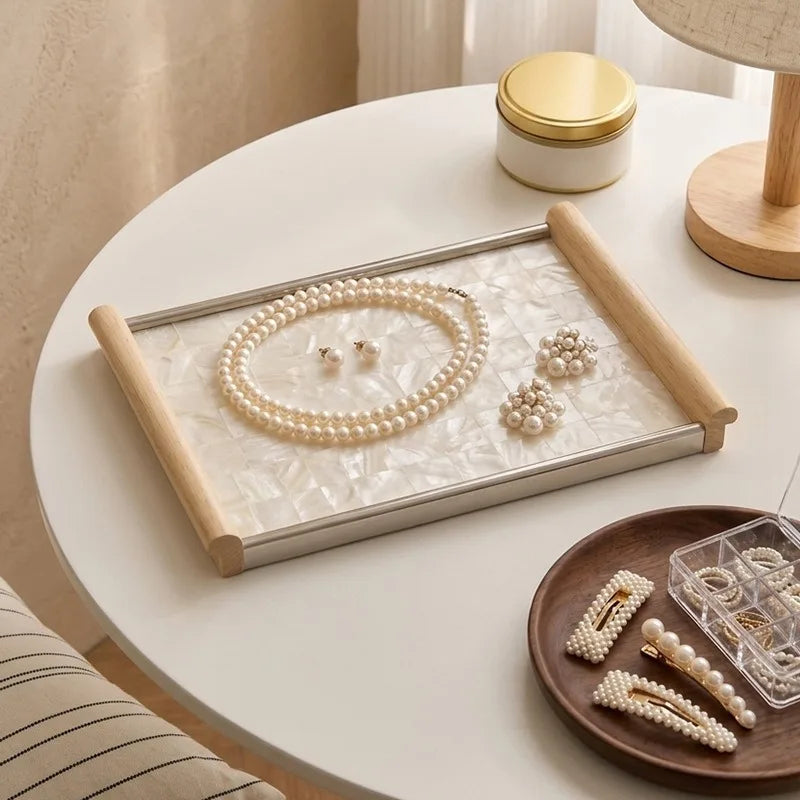 Luxury Decorative Storage Tray – Wood & Mother-of-Pearl Decorative Organizer Tray Babs