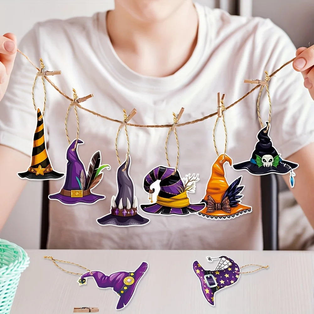 32 Halloween Witch Hat Paper Decorations for Classroom & Party Halloween Paper Decorations Babs