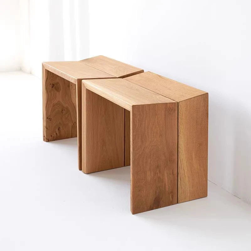 Nordic Cypress Wood Ottoman Stool | Rectangular Footrest Bench Wooden Ottoman Stool Babs