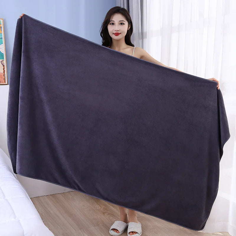Thickened Microfiber Bath Towel – Absorbent & Quick Dry Microfiber Bath Towel Babs grey 150X200CM