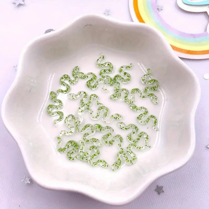 60pcs Glitter Resin Flat Back Embellishments – Nail Art & DIY Craft Embellishments Babs