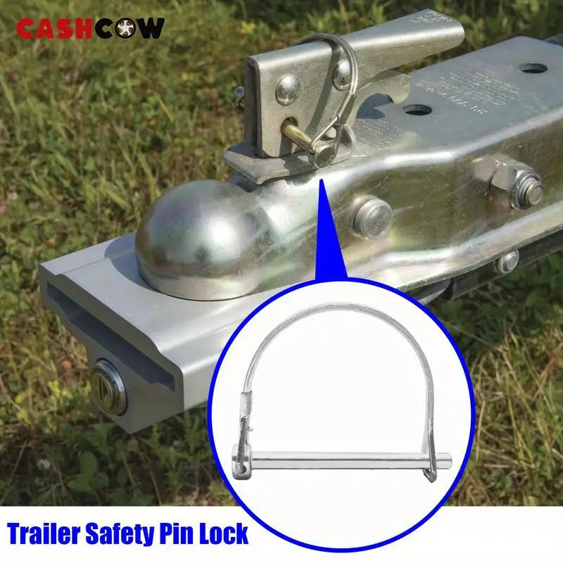 D-Ring Snap Pin Lock – Stainless Steel Trailer Coupler Hitch Hook Trailer Hitch Pin Babs 1pc