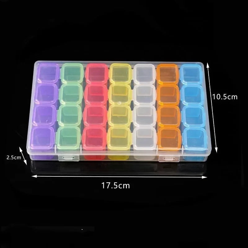 28/56 Slot Plastic Grid Storage Box – Jewelry, Beads & Nail Art Compartment Storage Box Babs