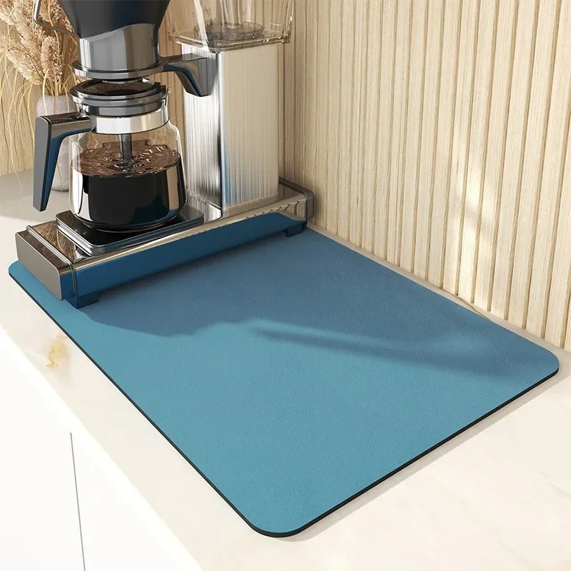 Diatom Mud Coffee Machine Mat – Quick-Dry Dish Drying Pad Dish Drying Mat Babs Green 40X50CM