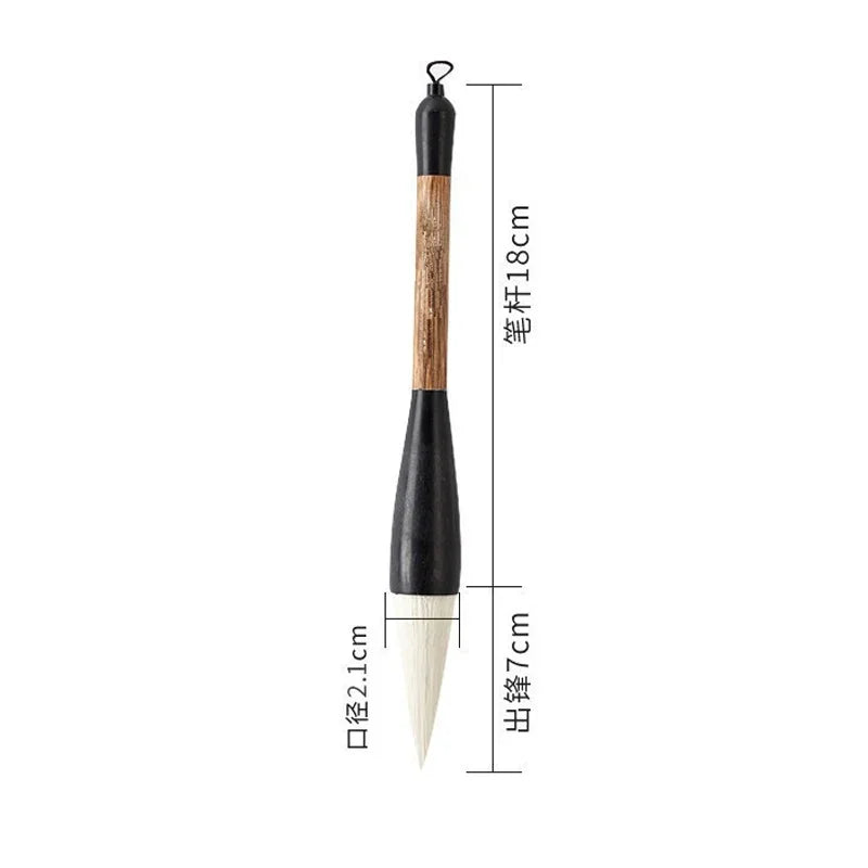 Large Chinese Calligraphy Brush – Sheep & Wolf Hair, Wooden Pole Calligraphy Brush Babs 1PC Wool Hair