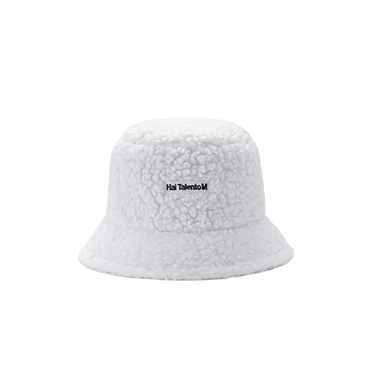 Women's Winter Lamb Fleece Bucket Hat – Warm Windproof Cap Winter Bucket Hat Babs White
