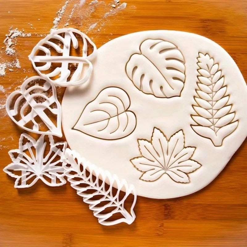 Tropical Leaf Cookie Cutters Set of 4 – Fondant & Biscuit Tool Cookie Cutter Set Babs