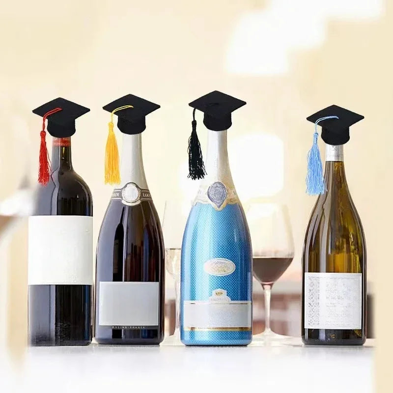 10PCS Mini Felt Graduation Cap Tassels – Party Bottle Decor Party Decoration Set Babs