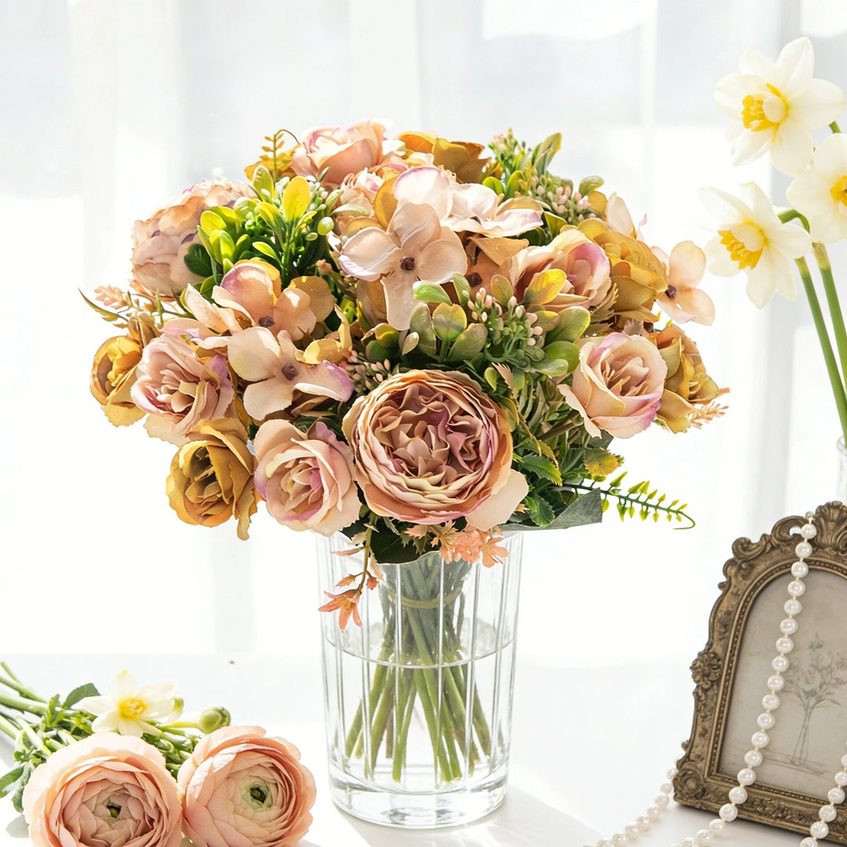 Silk Peony Artificial Flowers – Bridal Bouquet & Home Decor Artificial Flowers Babs