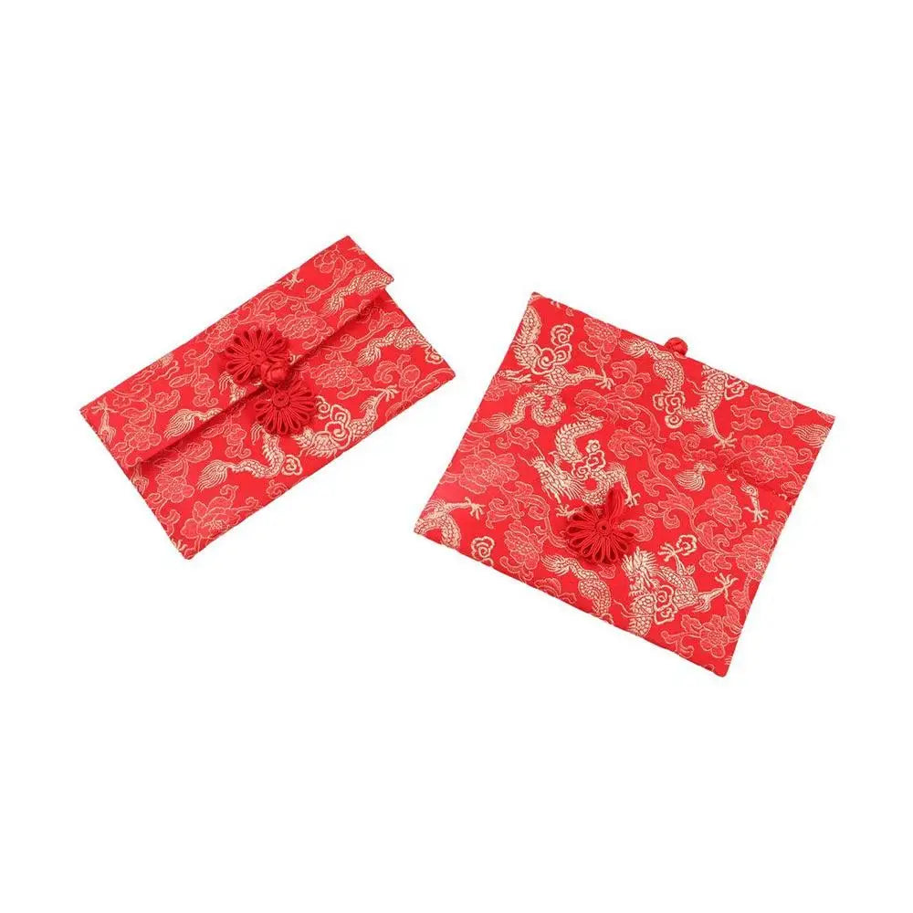 Chinese Silk Brocade Red Envelope HongBao Gift Bag Festive Gift Envelope Babs
