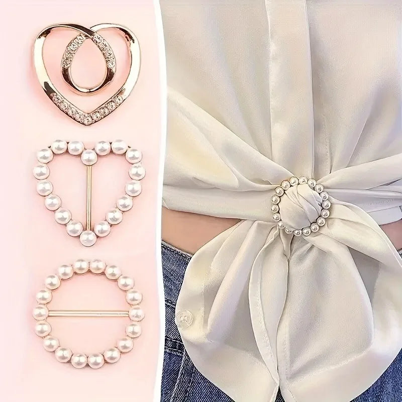 8-Piece Pearl & Rhinestone Brooch Set for Women | Elegant Brooch Pin Set Babs
