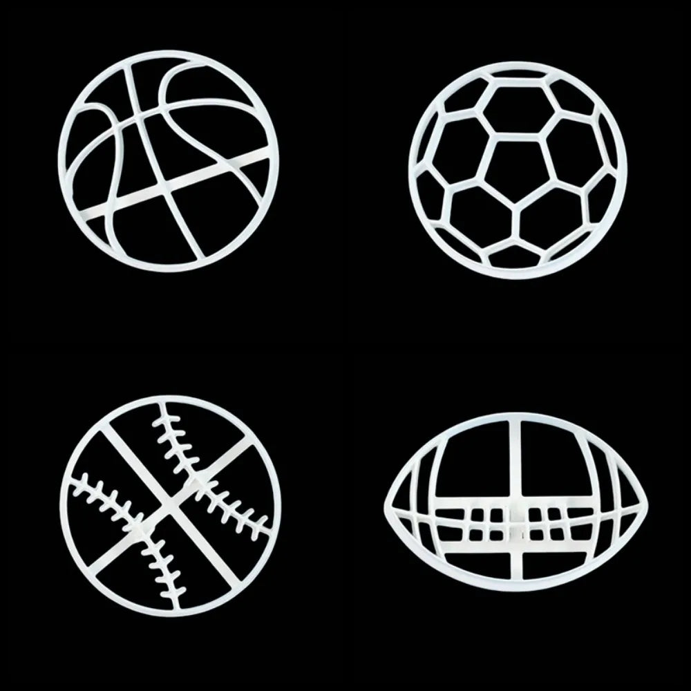Football Soccer Cookie Cutters – Sports Theme Baking Mold Set Cookie Cutter Set Babs 4Pcs