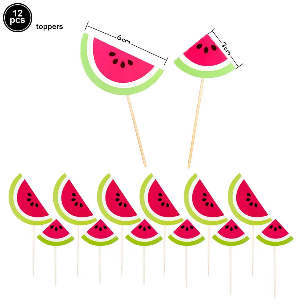 Watermelon Cupcake Toppers – One In A Melon 1st Birthday Cupcake Toppers Babs 12pcs cake topper