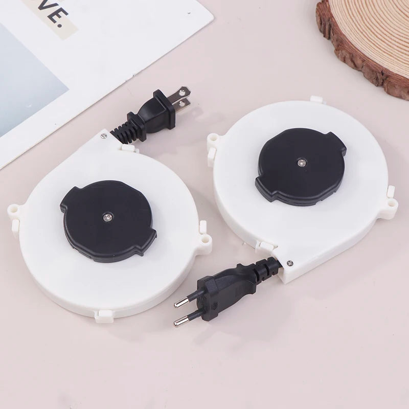 Retractable Power Reel Cable 1.6m | US & EU Plug 220V Retractable Power Cable Babs