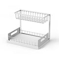 2-Tier Sliding Under Sink Organizer – Rustproof Steel Storage Under Sink Organizer Babs White L 2-tier