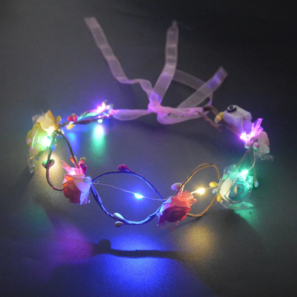 10-Pack LED Flower Crown Headbands | Floral Wreath Hair Accessories LED Floral Headband Babs 4