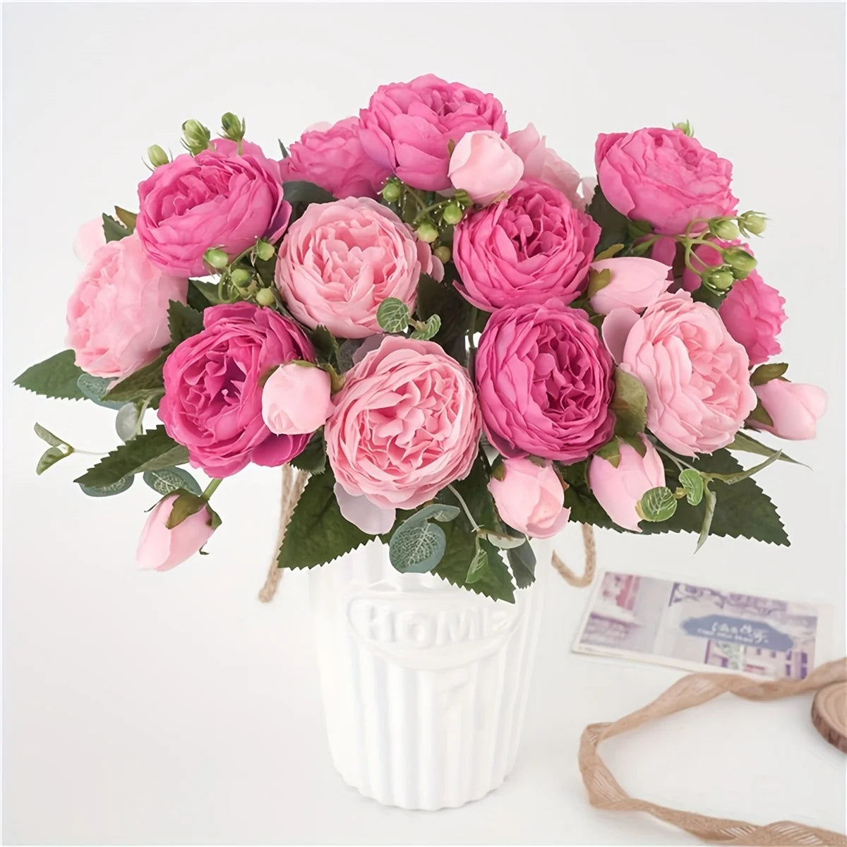 Silk Artificial Peony Rose Bouquet for Wedding & Home Décor Artificial Flower Bouquet Babs