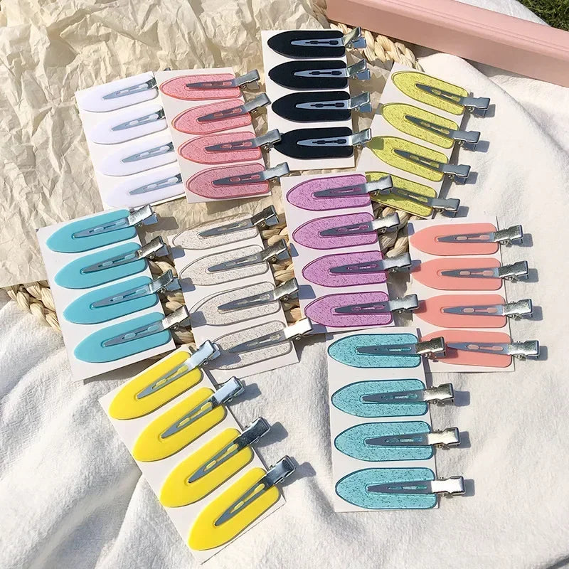 4-Pack Seamless No-Bend Hair Clips – Bangs & Makeup Barrettes Hair Clips Set Babs