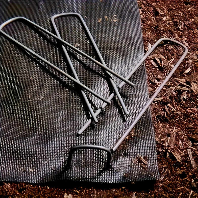 U-Shaped Garden Stakes Pins 25/50 Pcs – Heavy Duty Stainless Garden Stakes Pins Babs