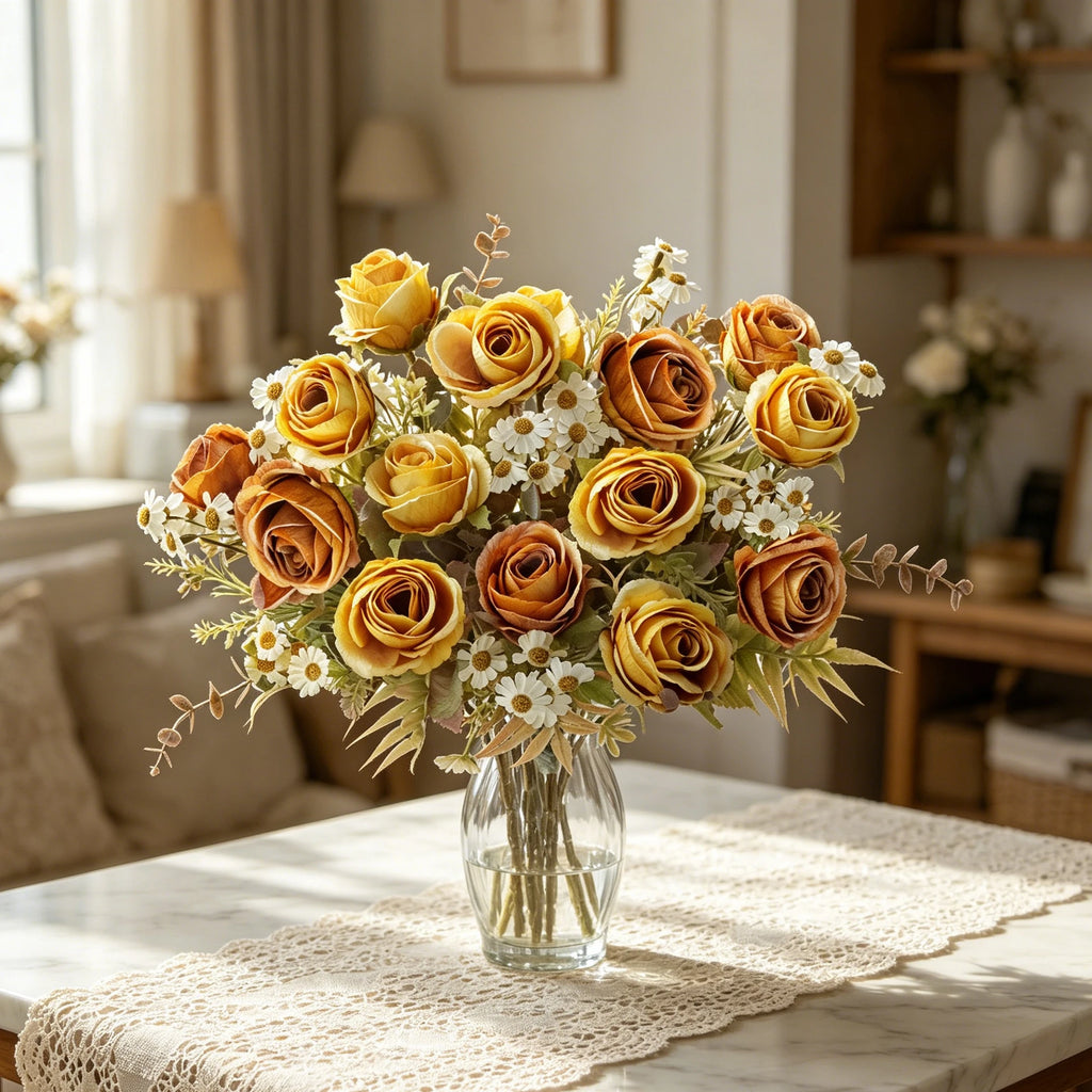 Silk Rose Artificial Flowers for Wedding, Home & Table Décor Artificial Silk Flowers Babs