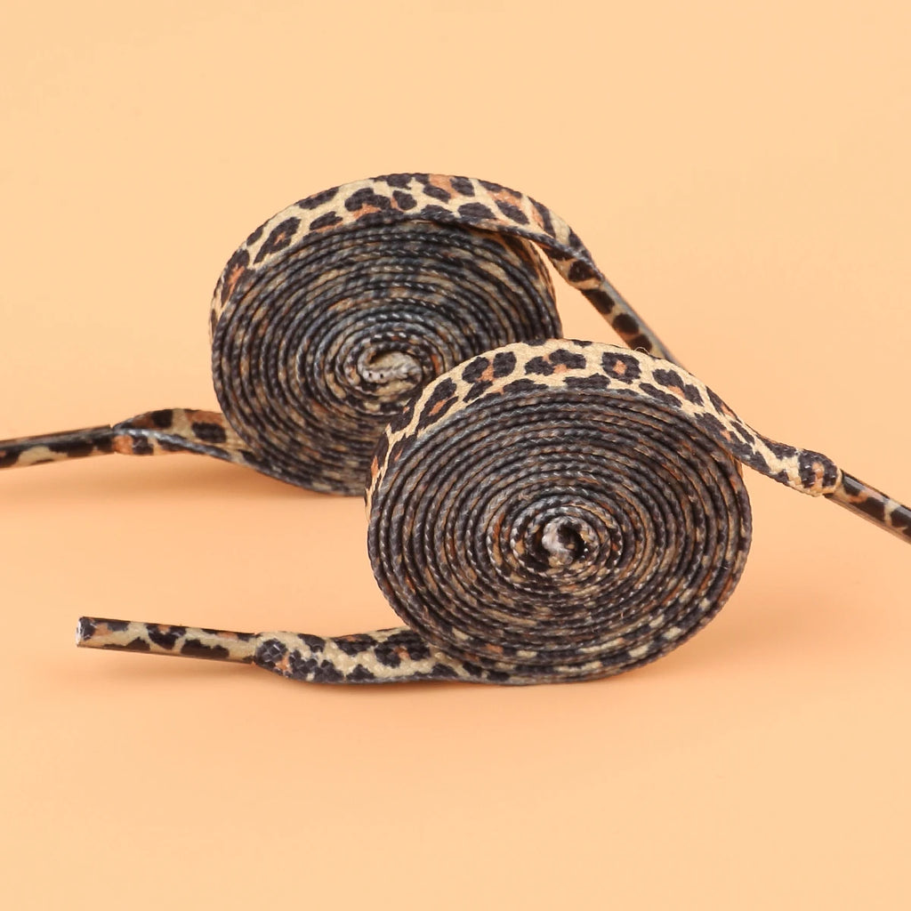 Leopard Print Flat Shoelaces – 1 Pair for Men & Women Fashion Shoelaces Babs xd68-44 120cm
