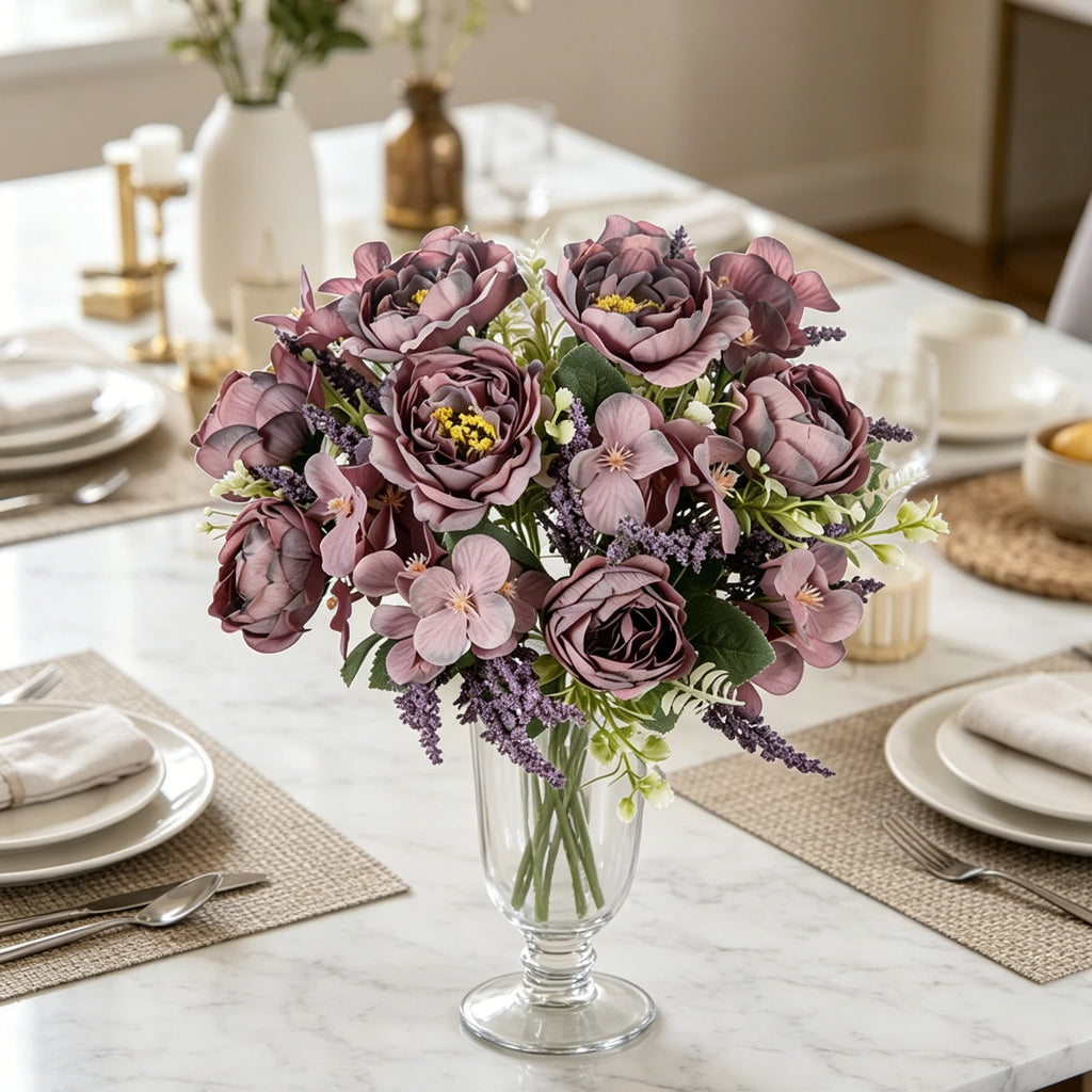 Silk Peony Hydrangea Artificial Flowers – Wedding & Home Decor Artificial Flowers Babs